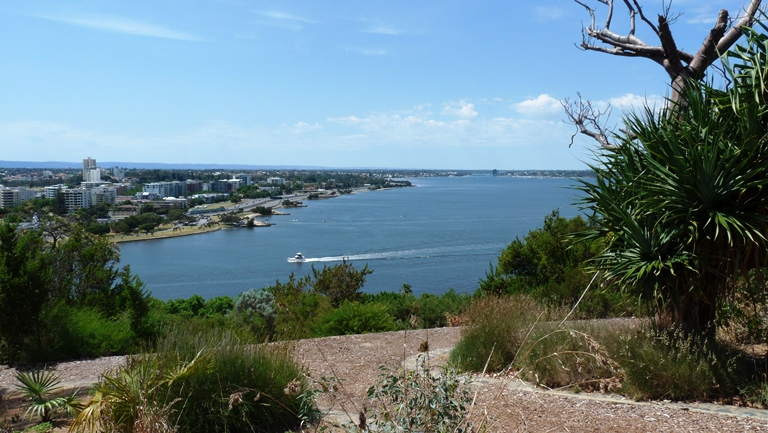 Letzter Blick auf Perth mit dem Swan River